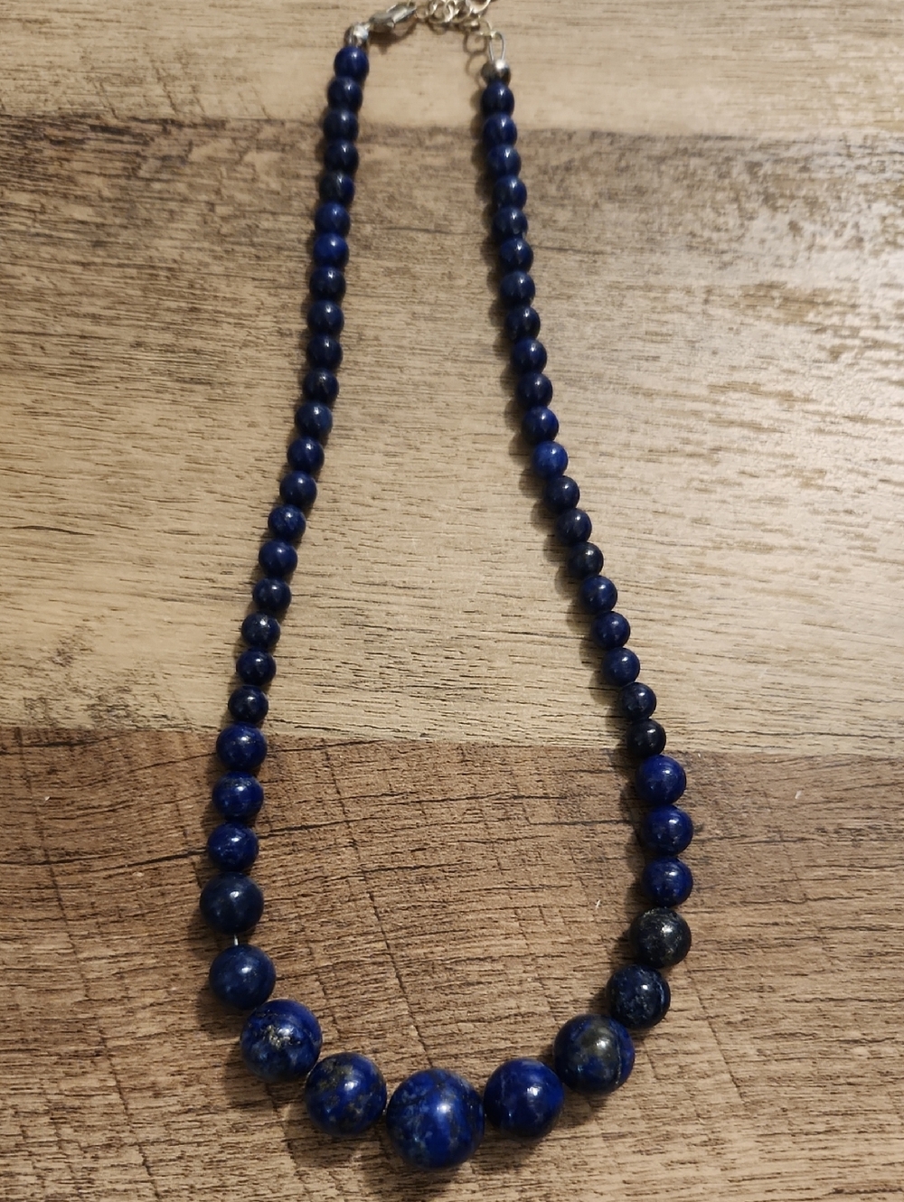 Blue Stone Bead Necklace - Deep Blue  *Not Sure What Stone*